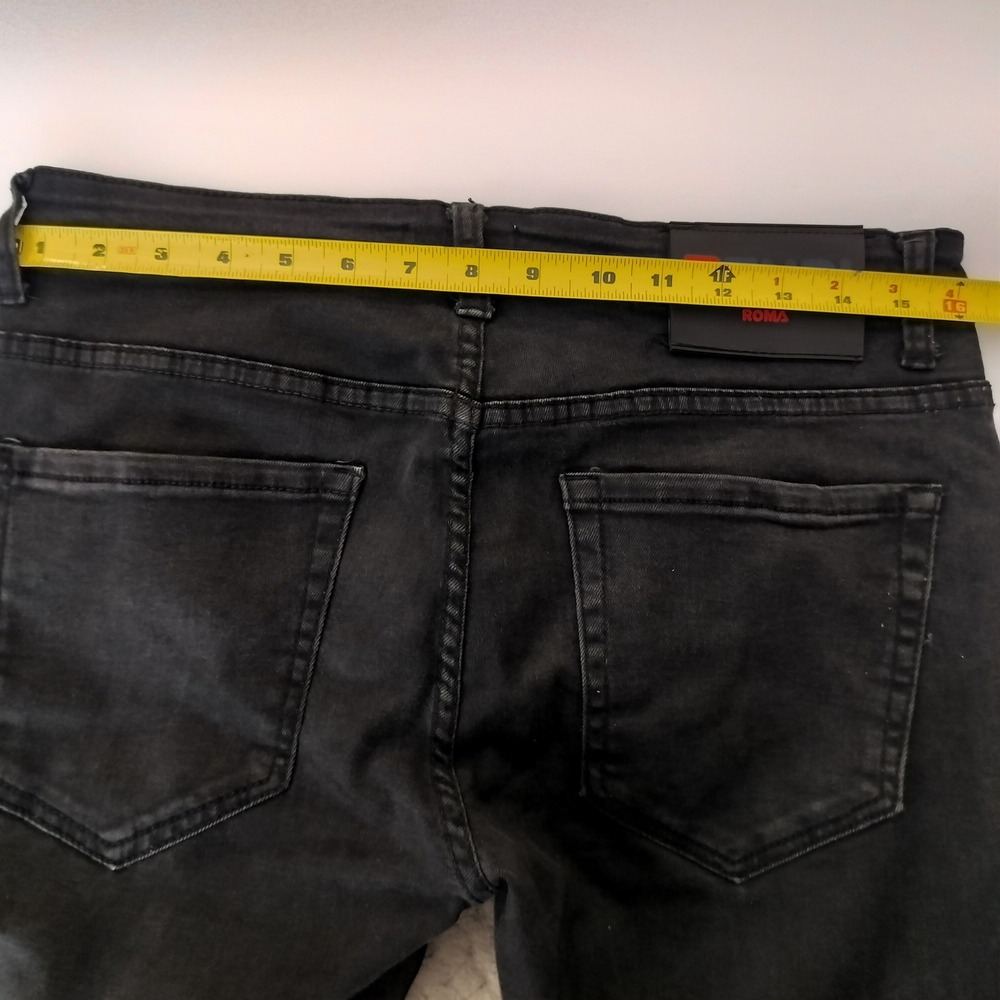 Fendi Roma Mens Black Distressed Ripped Slim Fit Denim Jeans Made in Italy 31x27 - Picture 7 of 12